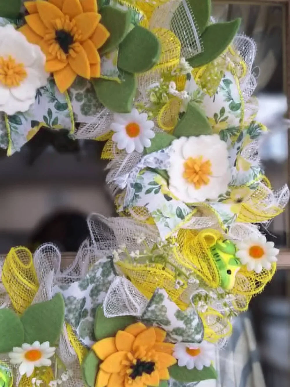 Handmade mesh ribbon wreath
